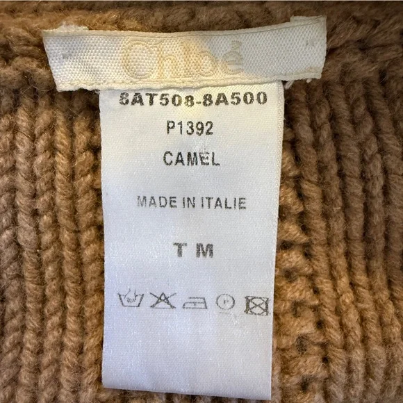 Chloé  Brown Cable Knit Cardigan Sweater – Women’s Size Med - Picture 9 of 14